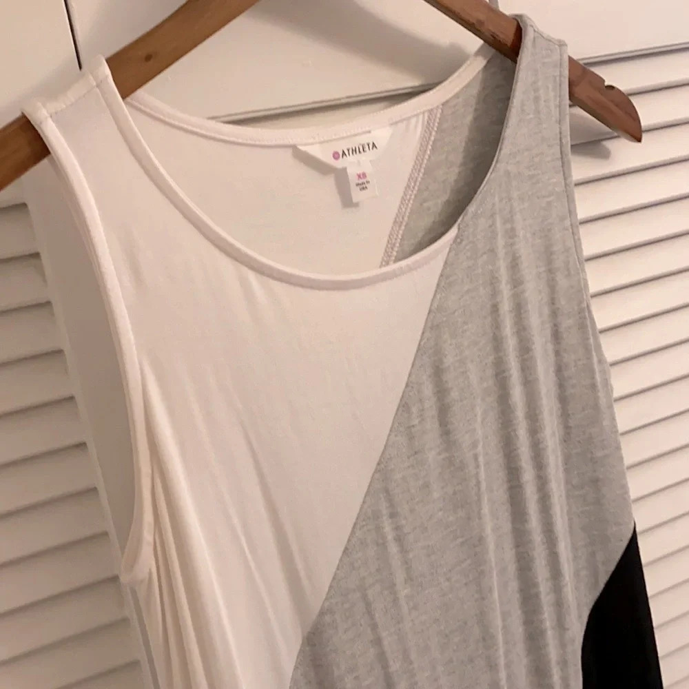 Athleta | Rayon Stretch Diagonal Colorblock Sleeveless Midi Dress (XS) - Picture 5 of 14